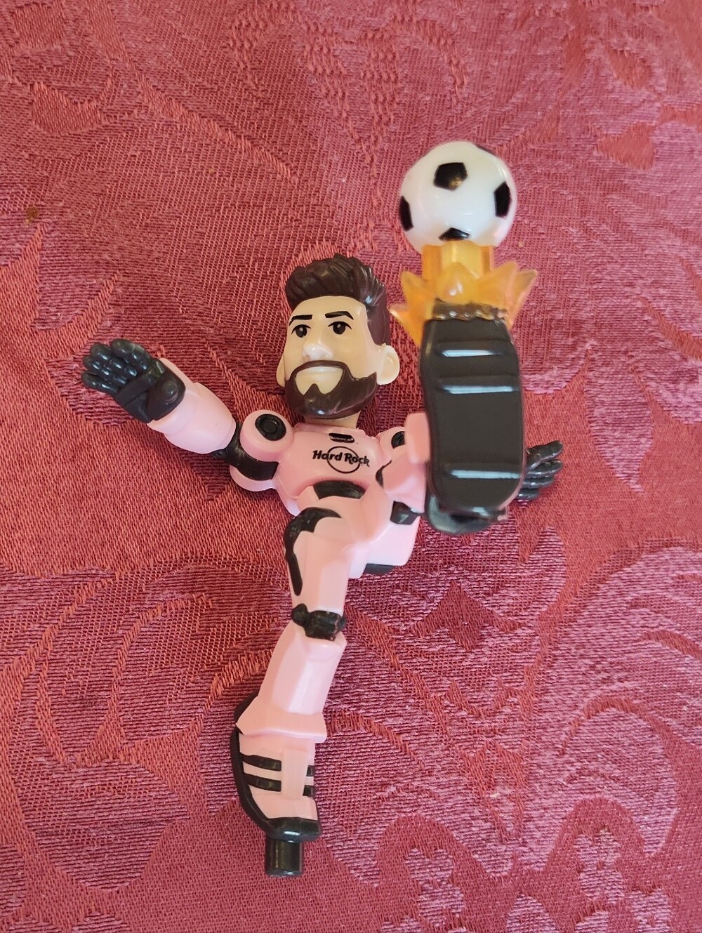 Captain Lionel Messi Hard Rock Cafe Toy Figure, Pink, Poseable, Soccer Football